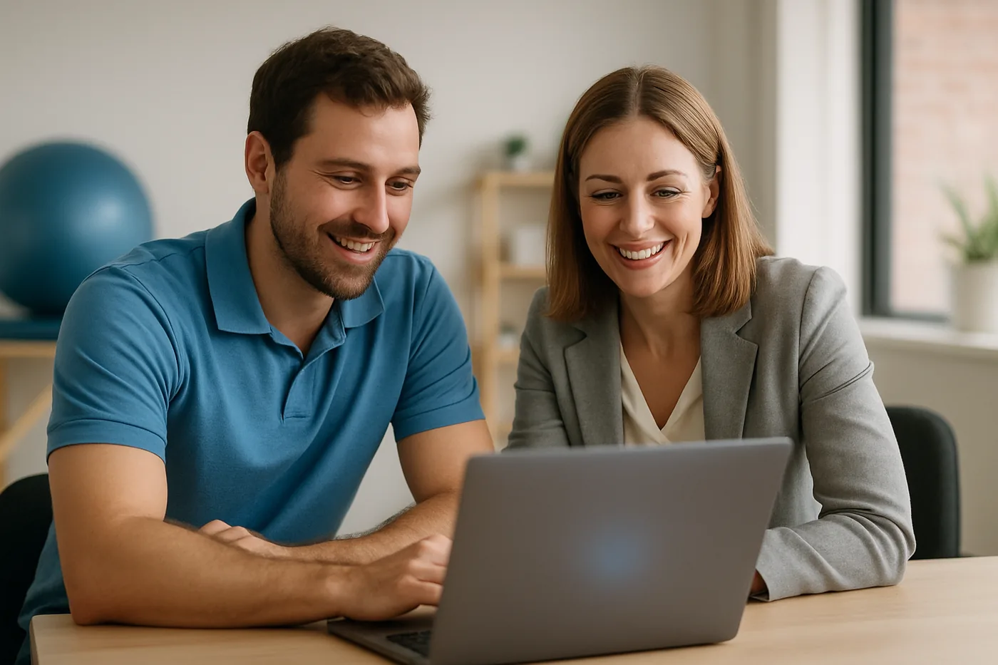 Two clinicians collaborating on a case conference