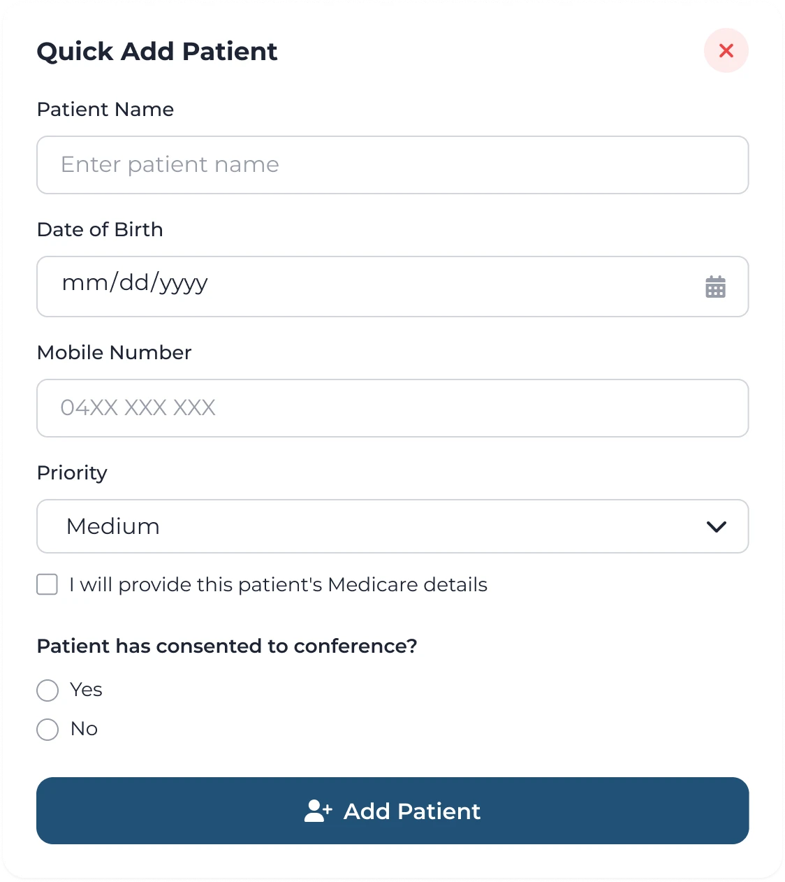 Add your patients