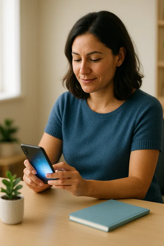 Choosing a conference time on a tablet